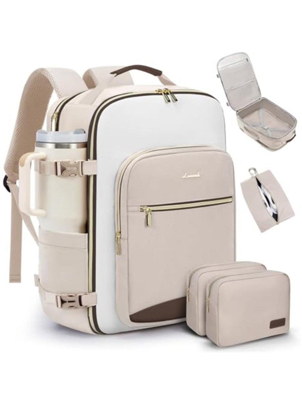 Carry On Travel Backpack 40L Airline Approved Personal Item With Packing Cubes